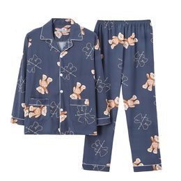 Men's Sleepwear Cartoon Print Kawaii Pajamas for Men Spring Summer Trendyol Men's Suit Loose Cozy Pajama Sets Pyjama Night Clothes pijama hombre 230317