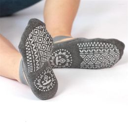 Women Socks Pilates Silicone Cotton Nonslip Yoga For Ladies Ballet Dance Sports Foot Massage