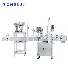 ZONESUN Automatic Pump Spray Beverage Bottle Capping Machine with Vibratory Cap Feeder for Production Line