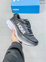 Motorcycle Boots HOKA One Running Shoes Bondi8 Bondi Clifton 8 Utility Black White Runner Sneaker Smoke Grey Floral Goblin Blue Fog Carbon Classic fashion Womens