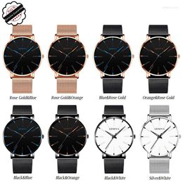 Wristwatches Men's Business Quartz Watch Minimalist Ultra Thin Watches Men Top Brand Stainless Steel Mesh Belt Sports Wholesale