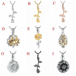 Pendant Necklaces LKJ001 Est Flower Cremation Jewelry Fashion Design Memorial Urn Necklace For Women Gift Stainless Steel