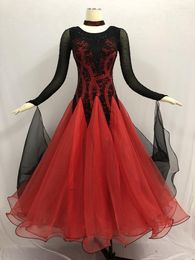 Stage Wear Standard Ballroom Dance Dress Adult High Quality Red Waltz Dancing Costume Women Elegant Competition Dresses