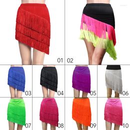 Stage Wear Women Tassels Mini Skirt Ballroom Latin Tango Salsa Dress Samba Chacha Dancing Dancewear Lady Dance