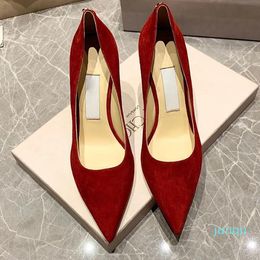 Stiletto heels brand womens office shoes designer pumps red party genuine leather dress rhinestone sexy and versatile banquet loafers multicolour size 35-41