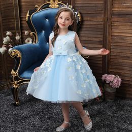 Girl Dresses Korean Catwalk Costumes Baby And Toddler One-year-old Dress Children Floral Princess Sleeveless Flower