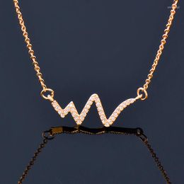 Colar de colares pendentes Leeker colar de cristal de batimento cardíaco no estilo coreano para mulheres jóias de moda de cor de cor de ouro rosa de ouro rosa 2023 chegada 005 lk6