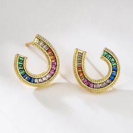 Stud Earrings BUY Luxury Crystal Cubic Zirconia Wedding Earring For Elegant Women 2023 Fashion Korean Gold Colour Wholesale