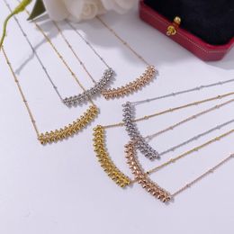 clash Series necklace for woman designer for man Willow spike Gold plated 18K T0P quality official reproductions fashion luxury classic style anniversary gift 001