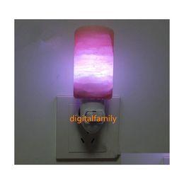 2016 Night Lights Natural Himalayan Salt Led Light Decorative Air Purifier Wall Lamps Cylinder Nursery Lamp Crystal Us/Uk Drop Delivery L Dhu1J