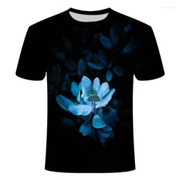 Men's T Shirts Sexy T-shirt Summer Rose Flower 3D Chinese Style Streetwear Graphic