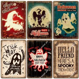 New Halloween Retro Tin Sign Painting Bar Club Home Background Wall Frameless Art Decorative Paintings Posters 30X20cm W03