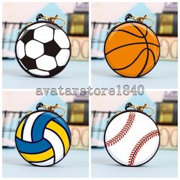 Creative Style Small Storage Bag Key Case Basketball Football Pattern Earphone Pocket Children Zipper Gift Coin Purse Organizer