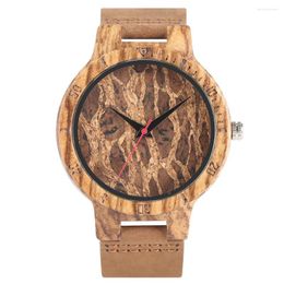 Wristwatches Leather Wooden Watch Modern Wristwatch Burned Charming Retro Bamboo Casual Male Clock Relgio Masculino