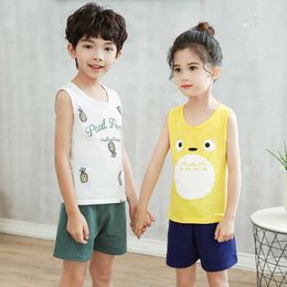 Clothing Sets Kids Cartoon Vest Sets for Boys Baby Girl Clothes Soft Cotton Sportwear Child Toddler Tracksuit Children Clothing Outfit 2 8