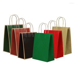 Gift Wrap 10pcs/set Kraft Paper Bag Colourful Packaging Bags Creative Women Decoration Handbag Wedding Party Gifts Box For Guests