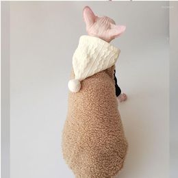 Cat Costumes WMXZ Sphinx Hairless Clothes Autumn Winter Christmas Wizard Hat Fur Ball Vest Warm Coat Jacket Sweater Pet Dog Kitty Costume
