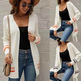 Women's Polos Foreign Trade Clothing Autumn And Winter Mid-Length Cardigan Casual Core-Spun Yarn Coat Shirt Long Sleeve