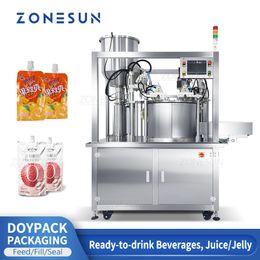 ZONESUN Automatic Doypack Filling Machine Sealing Plastic Bag Milk Ready to Drink Beverages Packaging Production Line ZS-YTZL2