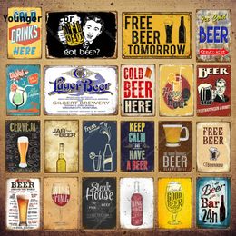 Cold Beer Metal Painting Poster Cocktail Wine Bar Decor Vintage Metal Sign Pub Club Hotel Art Gift Home Wall Painting Plaque 30X20cm W03