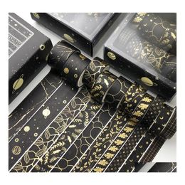 2016 Adhesive Tapes 10 Pcs/Set Gold Washi Tape Vintage Masking Cute Decorative Sticker Scrapbooking Diary Stationery Jkxb2103 Drop Delive Dhg8U