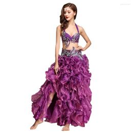 Stage Wear Arrival 2023 Oriental Belly Dance Costume Professional 3 Pieces Set Bra Belt Bubble Skirt Women Dancing