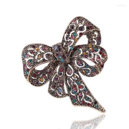 Brooches TULX Rhinestone Bow For Women Large Bowknot Party Office Brooch Pins Vintage Fashion Jewellery Winter Accessories