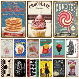 Metal Sign Home Decor Fast Food Vintage Tin Sign Plaque Metal Retro Plate Hot Dog Poster Wall Decor For Kitchen Cafe Diner Bar 30X20cm W03