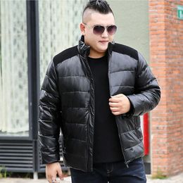 Men's Down Winter Jacket Large Size 9XL 10XL Black Sequined Short Thermal Loose Coat