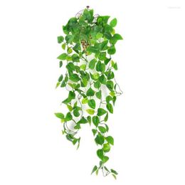 Decorative Flowers 10 PCS Artificial Hanging Plants Fake Scindapsus Ivy Vine Leaves Wall House Room Patio Indoor Outdoor Decor 1M/39in