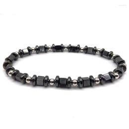 Strand 2023 Fashion Cube Bracelet Men Temperament Handmade Hematite Stone Bead For Jewellery Gift