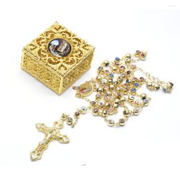 Chains Virgin Mary Necklace Cross Orthodox Church Utensils Jesus Corss With Box