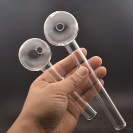 Hot Selling 15cm 20cm Lenght Glass Pipes Oil Burner Thick Tube Oil Nails Adapter Smoking Pipes with 50mm OD Ball