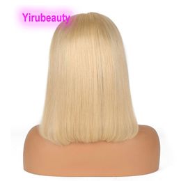 Brazilian Human Hair 4X4 Lace Front Bob Wig Silky Straight 10-16inch Middle Part Yirubeauty