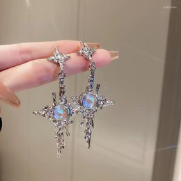 Stud Earrings Gothic Irregular Star Stone Lava Geometric Moonstone Earring Kpop Piercing Drop Tassel Earcuff Clip Jewellery