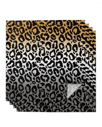 Table Napkin Leopard Print Animal Skin Texture Gradient 4/6/8pcs Kitchen 50x50cm Napkins Serving Dishes Home Textile Products