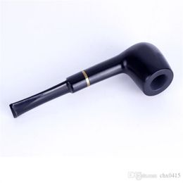 Smoking Pipes Straight long rod filter cigarette holder, black ebony, and circular ebony pipe.