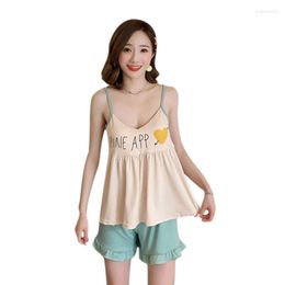 Women's Sleepwear Women Summer Sexy Sweet Pajamas Two-piece T-shirts&Shorts Ladies Preppy Style Kawaii Outfits Pajama Sets