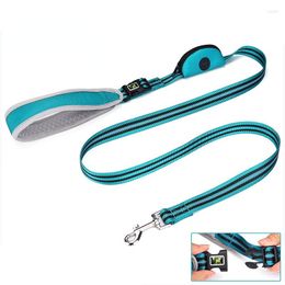 Dog Collars FML Pet Multi-functional Nylon Leash Reflective Bicycle Lead For Dogs Removable Handle With Poop Bag Dispenser