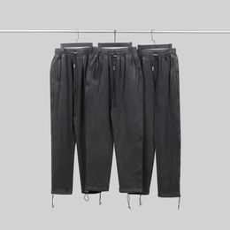 2023 High Street Fashion Brand Presentmen's Pants Blanks Washed in Grey Made Basic Drawn Slim Fitted Trousers Sweat Long Trouser Trend