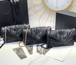 womens Luxury Man loulou messenger bag Designer purse puffer envelope Lambskin leather crossbody shoulder bag tote handbags clutch metal Buckle chain bags