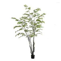 Decorative Flowers 280CM Maple Artificial Tree Indoor Home Decoration Pohon Red Japanese Bonsai Potted Plants Trees