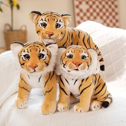 Real Life Tiger Plush Toy Lion Leopard Stuffed Animals Dolls Soft Kids Children Baby BedRoom Decor High Quality Birthday Gift