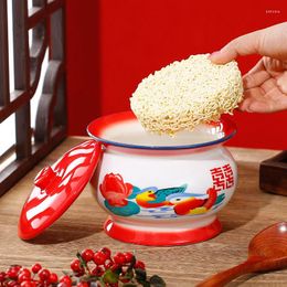 Bowls Retro Funny Instant Noodles Bowl Chinese Spittoon Shape Toilet Soup With Cover Easy To Clean Lunch Student Dormitory