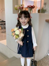 Clothing Sets spring new children's dress girls' college dress suit Korean baby shirt two-piece set grils clothes