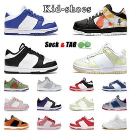 dhgate 2023 hot kids panda raygum tie-bye men women outdoor running shoes kids designer lime ice strange love university red white kentucky boys and girls trainers