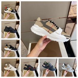 Men Designer Shoes Vintage Check Sneakers Men Women Hool Loop Platform Sneaker Suede Leather Trainers Black White Mesh Runner Shoes box