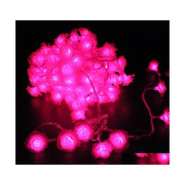 2016 Led Strings 20X 10M String Lights 100 Colorf Rose Flower Holiday Decoration Lamp Festival Christmas Garden Indoor / Outdoor Drop Del Dhftz