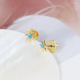 Stud Earrings European And American Tide Brand Jewellery Wholesale Simple Small Sun Shape Inlaid Resin