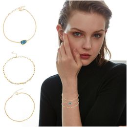 Bangle Gold Earring And Bracelet Set Crystal Chain Cluster Special-shaped Three-layer Lattice Coloured Hoop Earrings For WomenBangle